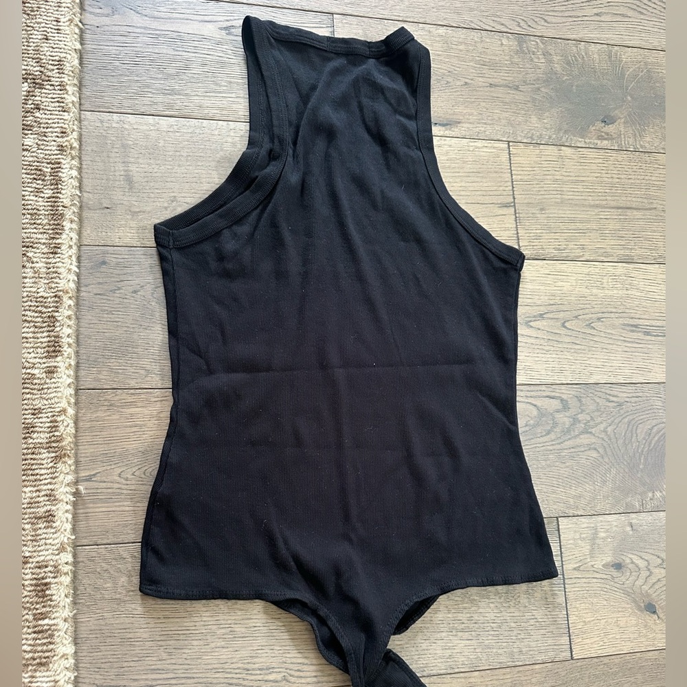 Agolde Charcoal Ribbed Bodysuit
